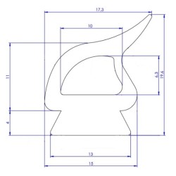 BURLETE GOMA PUERTA HORNO SALVA METRO MS-12-G/01 LD-5+H Tipo 13 LD-5+H Tipo 03 CÁMARA FERMENTACIÓN SALVA IVERPAN