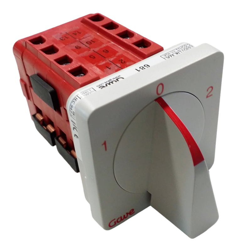 CONMUTADOR GAVE DAHLANDER A-6813100 1-0-2 32A 64X64MM