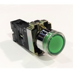 PULSADOR VERDE LUMINOSO CON RETORNO N/O