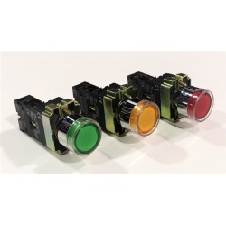 PULSADOR LUMINOSO CON RETORNO AMARILLO AMBAR