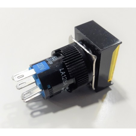 PULSADOR CON ENCLAVAMIENTO - 1NA + 1NC - AMARILLO 230V