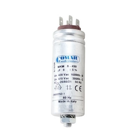 CONDENSADOR ALTERNA 450VAC 8uF COMAR