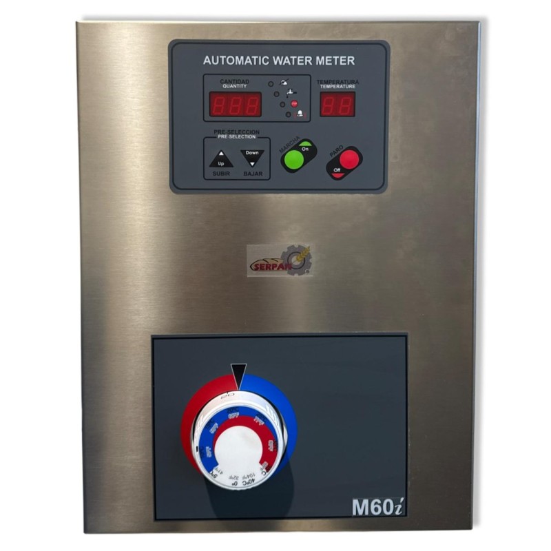 CUENTA LITROS AGUA DOSIFICADOR DE AGUA APEIPAM PARA PANADERIA PASTELERIA DERTEC PLUS 60 ACERO INOXIDABLE