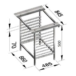 SOPORTE MESA PARA HORNO UNOX ROMAG RMG FM EKA TECNODOM CONBEQ DOBRA SALVA BESTFOR SMEG FIMOR ACERO INOXIDABLE H900 430x340 / 480