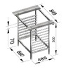 SOPORTE MESA PARA HORNO UNOX ROMAG RMG FM EKA TECNODOM CONBEQ DOBRA SALVA BESTFOR SMEG FIMOR ACERO INOXIDABLE H900 430x340 / 480