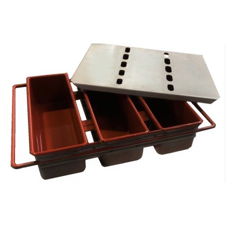 BATERIA PAN DE MOLDE SILICONADA CON TAPA 3 PANES