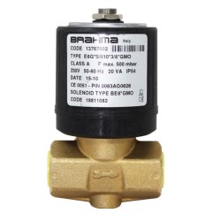 ELECTROVALVULA GAS BRAHMA 3/8" E6G*SR10 CODE 13767002 HORNO DOBRA