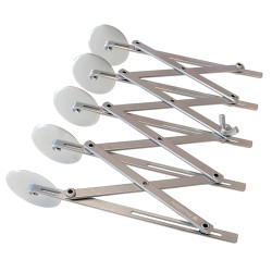 MARTELLATO CORTANTE MASA EXTENSIBLE PASTELERIA HOJALDRE CROISSANTS DE 5 RUEDAS INOX