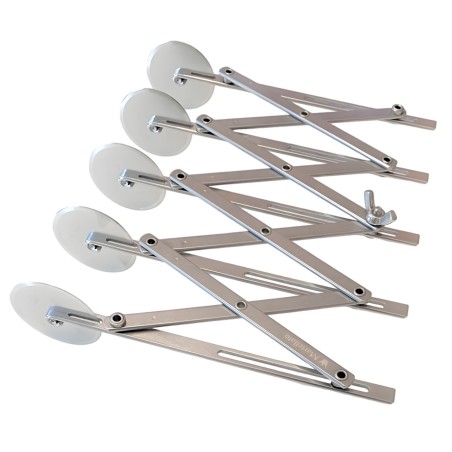 MARTELLATO CORTANTE MASA EXTENSIBLE PASTELERIA HOJALDRE CROISSANTS DE 5 RUEDAS INOX