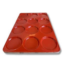 BANDEJA HAMBURGUESAS 60x40cm SILICONADA 15 Und Ø105mm VALIDA PARA TODO TIPO DE HORNOS UNOX, DOBRA, RMG, FM, EKA...