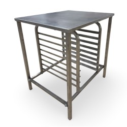 MESA HORNO PARA HORNO UNOX ROMAG RATIONAL FM TECNODOM DOBRA EKA SALVA INOXIDABLE 5 GUIAS PARA BANDEJA 600x400 ALTURA 500mm