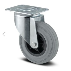 Rueda Poliamida Engomada Plataforma 125mmØ Acero Galvanizado