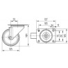 Rueda Poliamida Engomada Plataforma 125mmØ Acero Galvanizado