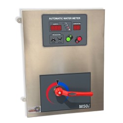 CUENTA LITROS MODELO 50 INOX MEZCLADOR AGUA MANUAL DOSIFICADOR DE AGUA PARA PANADERIA Y PASTELERIA