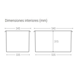 CUBETA MANUTENCION 55L CUBETA FERMENTACION MASA PANADERIA Y PASTELERIA 595x395x320mm