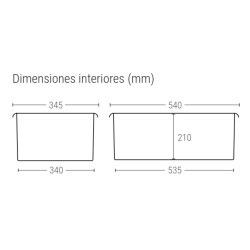 CUBETA MANUTENCION 35L CUBETA FERMENTACION MASA PANADERIA Y PASTELERIA 595x395x215mm