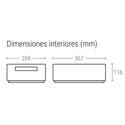 CUBETA RANURADA 11L PARA EL TRASNPORTE PAN DULCES PANADERIA Y PASTELERIA 400x300x126mm
