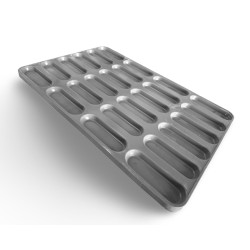 BANDEJA FRANKFURT HOT DOG 60x40cm 20 EMBUTICIONES SIN SILICONA