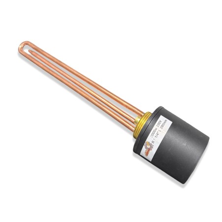 RESISTENCIA DE INMERSIÓN 2000W ROSCA 1 1/4" CALDERIN FERMENTADORA LONGITUD 280mm CON ALOJAMIENTO SONDA + TAPA