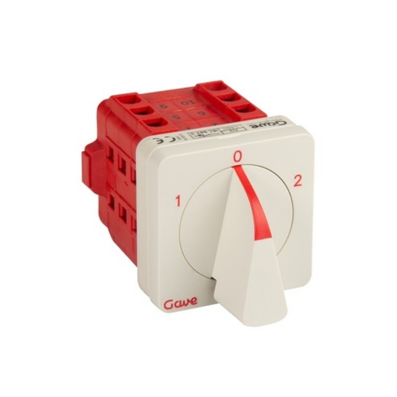 GAVE 5622000 CONMUTADOR 3 POLOS 1-0-2 25A 48x48mm