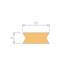 Asiento Goma 20x8mm THT para empaquetadora RAELMA R-ENA