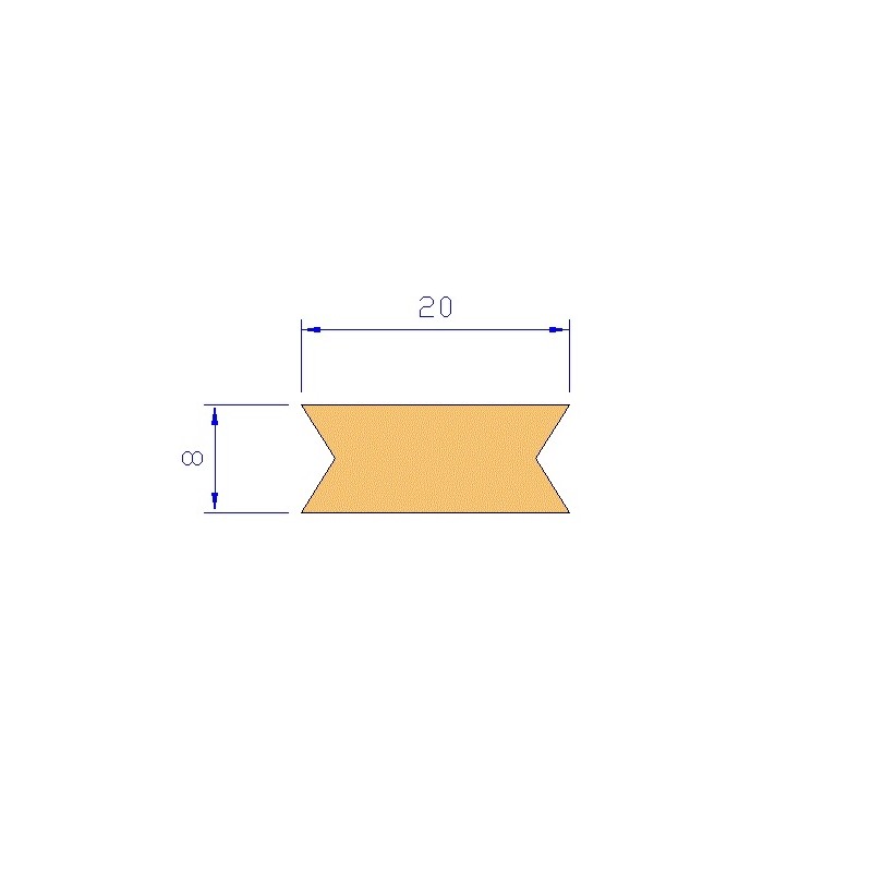 Asiento Goma 20x8mm THT para empaquetadora RAELMA R-ENA