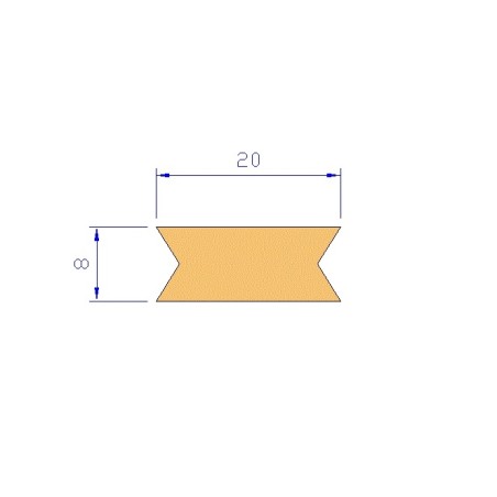 Asiento Goma 20x8mm THT para empaquetadora RAELMA R-ENA