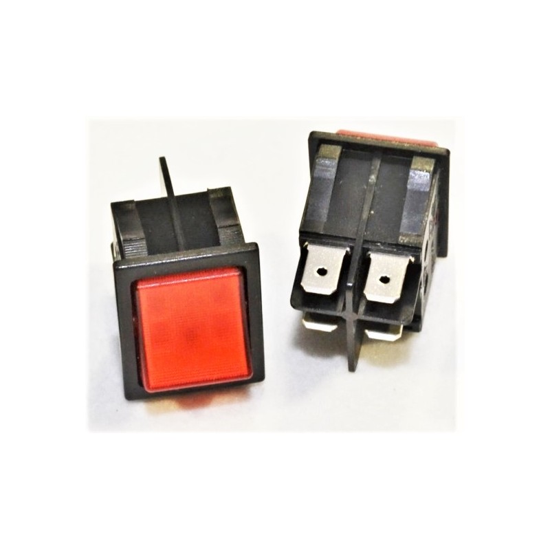 INTERRUPTOR BIPOLAR ROJO 230VA 16A 30x22mm