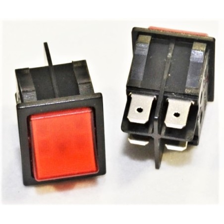 INTERRUPTOR BIPOLAR ROJO 230VA 16A 30x22mm