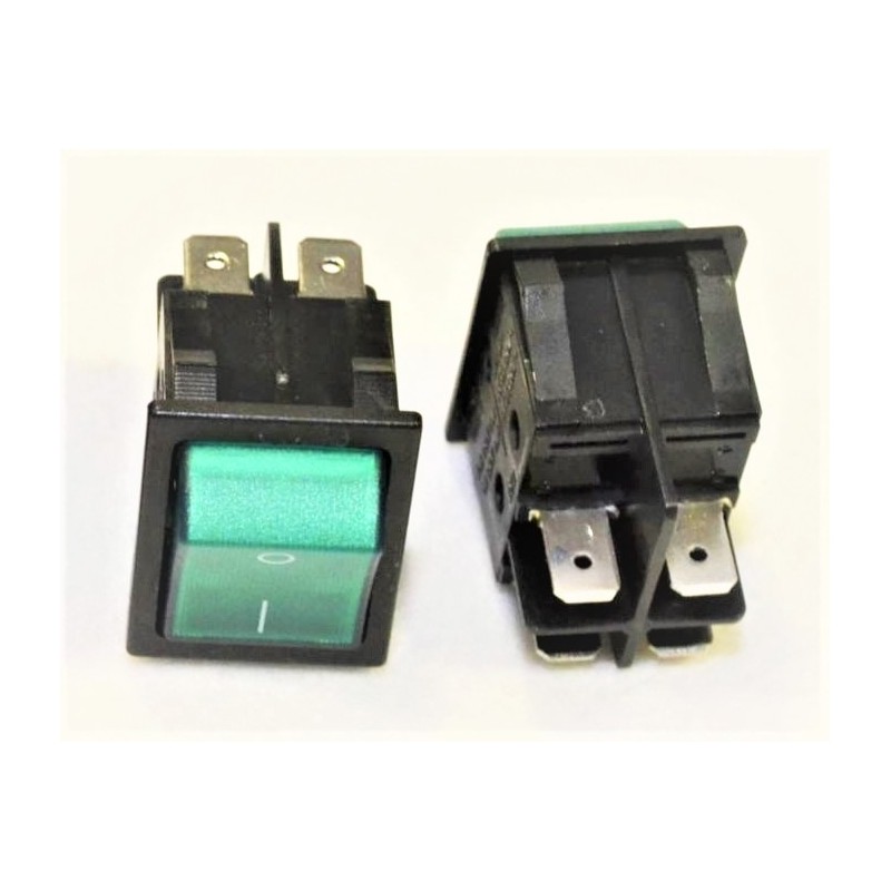 INTERRUPTOR BIPOLAR VERDE 230V 16A 30x22mm