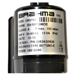 BRAHMA CODE 13657001 E8/SR 1/4" ELECTROVÁLVULA GAS HORNO DOBRA GAS 611